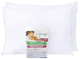 iLuvBamboo Toddler Pillowcase 2 Pack Set - Soft White 100% Bamboo - Shrink to Fit 13”x18” and 14”x19” Pillow - Envelope Design - Enjoy Softer than Satin Comfort for Better Sleep