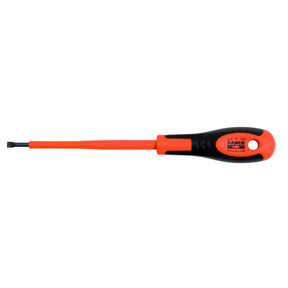Bahco 613-4-100 Slotted Screwdriver, Multi-Colour, 0.8 x 4.0 x 100 mm — image 1