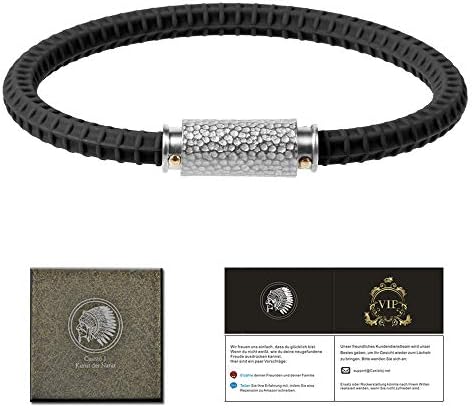 HYCJ3 Rope Bracelet for Men, Mens Silicone Bracelets Wristbands Rubber Band, Vintage Silicone Cuff Bracelet for Men with Jewelry Box