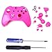 HDE Xbox One Controller Glossy Pink Shell Case Wireless Gaming Replacement Cover Kit with Screwdriver Set