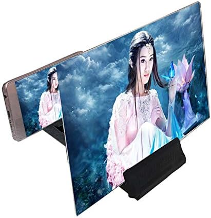 Aishankra 3D Phone Screen Stereoscopic Magnifier Ultra Thin Foldable Holder Stand 3D HD Movie Video Projector Bracket for Any Smartphone 12/14 Inch,Black,14"+3accessories