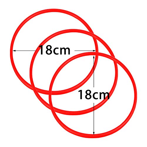 PRALB 18 PCS 18cm Plastic Multicolor Toss Rings Plastic Toss Rings for Speed and Agility Practice Games, Carnival, Garden, Backyard, Outdoor Games