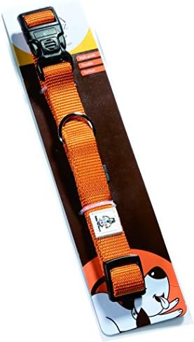 "Clearance Sale" SMARZ PET Durable Extra Thick Dog Collar, Medium Size, Neck 17”-22", Nylon Collars for dogs REACH Material, Orange