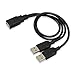 Electop USB 2.0 A Female to Dual USB Male Jack Y Splitter Charger Cable