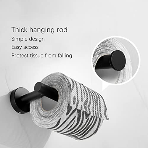 Linyoish 8-teiliges Badezimmerzubehör-Set aus Edelstahl, Handtuchhalter, Toilettenpapierhalter, Handtuchring, Kleiderhaken, 2 Klebehaken,2 Rasiererhalter (Schwarz)