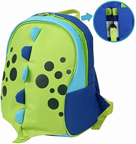 yodo Kids Insulated Toddler Backpack with Safety Harness Leash and Name Label - Playful Preschool Kids Lunch Bag, Dinosaur