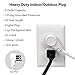 Electes 30 Feet Heavy Duty Extension Cord / Wire , Multi 3 Outlet , 3 Prong Grounded , Angled Flat Plug , 16/3 , SPT3 , UL Listed , White