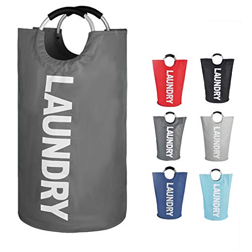 Epicord 82L Large Laundry Basket (6 Colors), Collapsible Fabric Laundry Hamper, Foldable Clothes Bag, Folding Washing Bin (Dark Grey) - Thumbnail 6