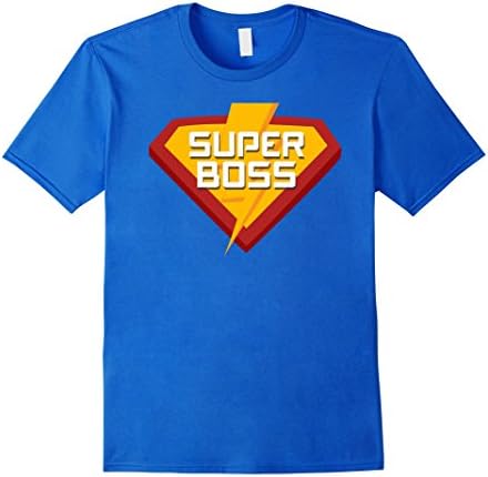 Mens Superhero SUPER BOSS T Shirt for Men Women Kid Funny Costume Medium Royal Blue