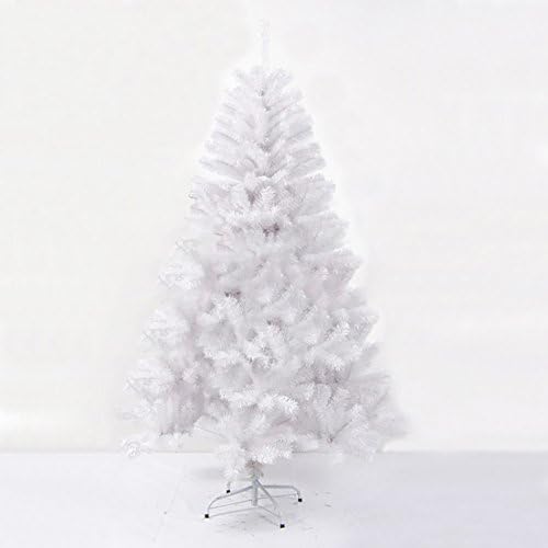 Best Choice Products Premium Hinged Artificial Christmas White Pencil Pine Tree With Solid Metal Legs 4feet
