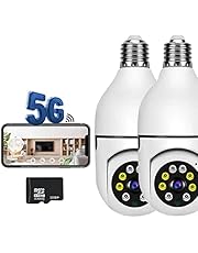 2Pcs Light Bulb Camera Security 360-Degree Motion Detection 1080p WiFi Smart Home Surveillance Cam for Indoor/Outdoor with 32G SD Card