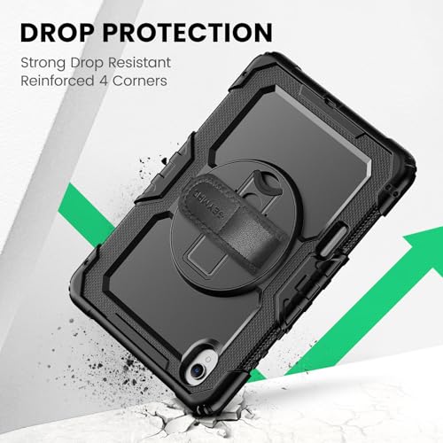SEYMAC Case for Samsung Galaxy Tab S11 2025 11 Inch SM-X730/SM-X736B, Tablet Case with 360° Rotating Strap and Stand, Pen Holder, Protective Film, Shoulder Strap, Black