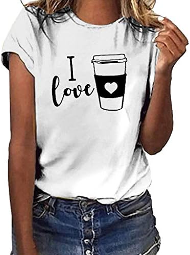 Godathe Women Top Girls Plus Size Print Tees Shirt Short Sleeve T Shirt Blouse Tops (💘White, S)
