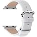 Fullmosa Leather Bands Compatible with Apple Watch Band 49mm 46mm 45mm 44mm 42mm for Men Women, Top Grain Genuine Leather Strap for iWatch Ultra 2/Ultra/10/9/8/7/6/5/4/3/2/1/SE2/SE, White/Silver