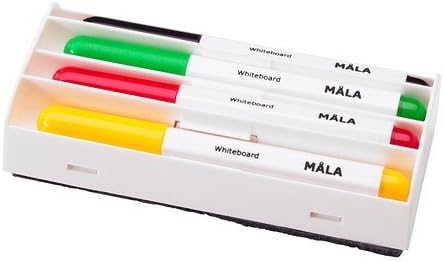 IKEA Mala White Board Marker Set - Yellow Black, Red, Green + Eraser