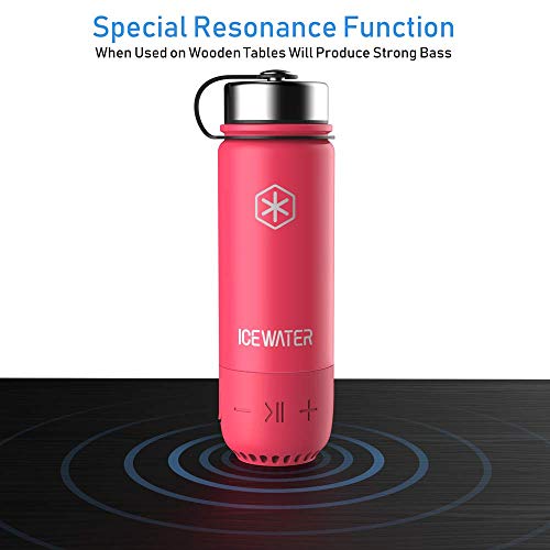 ICEWATER 3-in-1 Smart Stainless Steel Water Bottle(Glows to Remind You to Stay Hydrated)+Bluetooth Speaker+ Dancing Lights,20 oz,Stay Hydrated and Enjoy Music,Great Gift
