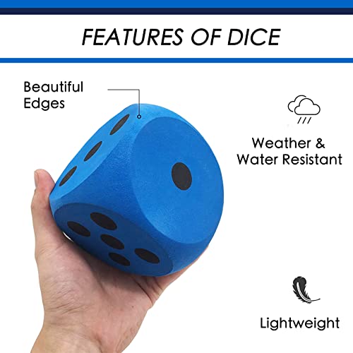 Jumbo Foam Yard Dice, Outdoor Games Giant Yard Lawn Games Set of 6 with