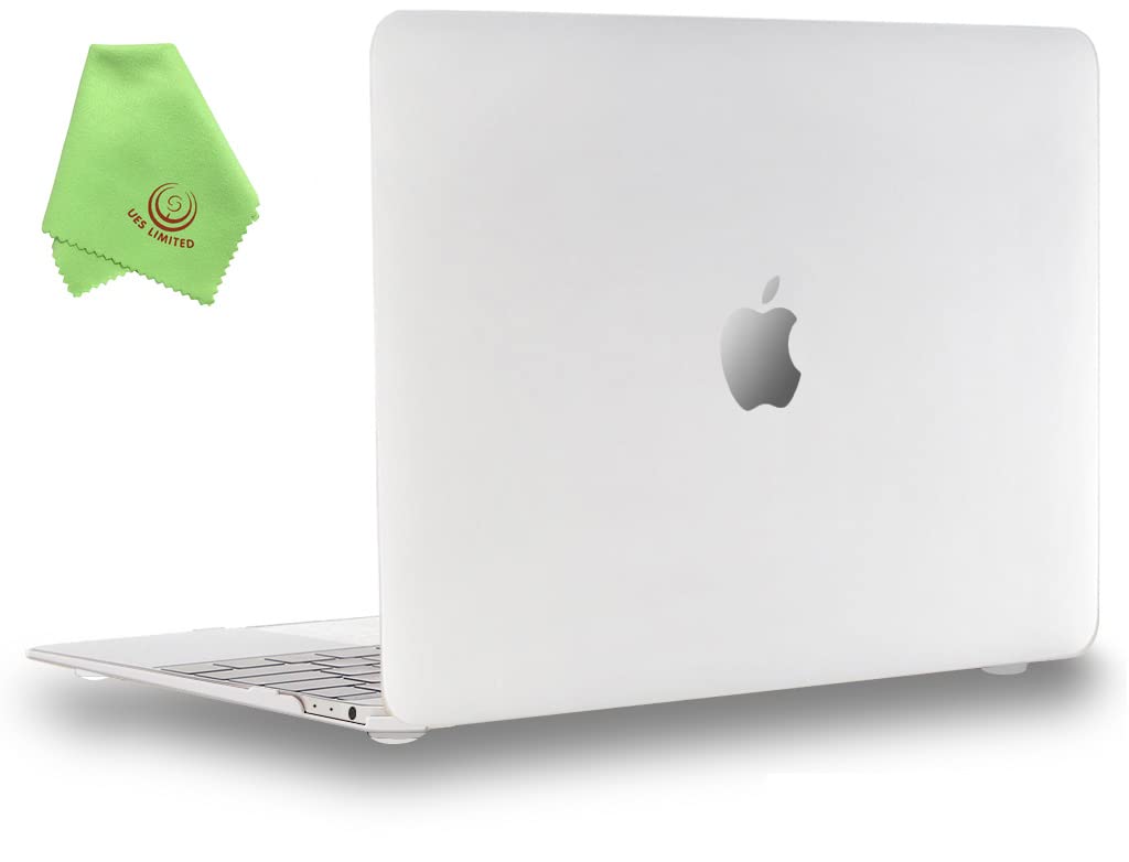 UESWILL Smooth Touch Matte Hard Shell Case Cover Compatible with MacBook 12 inch with Retina Display (Model: A1534) + Microfibre Cleaning Cloth, Clear
