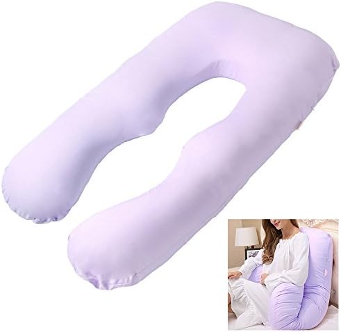 Windyus U Shaped Total Body Pregnancy Pillow Cases, Full Body Contoured Maternity Nursing Pillow Cover -30" X 56" Invisible Zipper, Back And Belly Support For Side Sleeping - 100% Cotton
