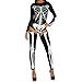 Quesera Women's Sexy Hollow Catsuit One Piece Metallic Skinny Stretch Net Bodysuit,Black,free size suits XS-L