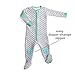 baby deedee Sleepsie Cotton Quilted Footie Pajama Heather Gray/Teal 6-12 Month
