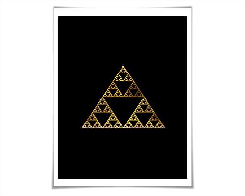 Sierpinski Triangle Gold Foil Art Print. 36 Colours/3 Sizes. Math Poster Wall Art. Geometric. Fractal Shape