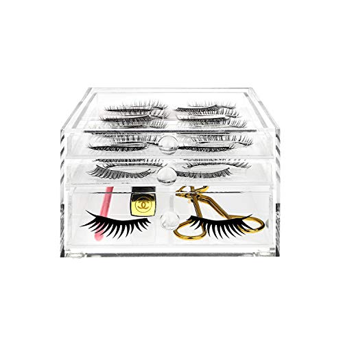 Ikee Design Acrylic False Eyelashes Holder & Makeup Tools Storage Drawer