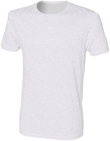 Skinni Fit Mens Fleck T-Shirt (M) (White)