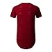 UNRESTRAINED Mens Casual Shirts Urban Hip Hop Clothing for Men Red M