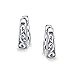 Square Pyramid Shaped Scroll Swirl Filigree Kpop Huggie Earrings Hoop For Women For Men .925 Sterling Silver