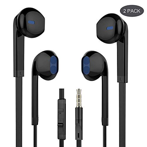 Earbuds, Arrela Wired Earphones with Microphone and Volume Control Stereo in-Ear Headphones for Running Workout Gym(2 Pack)