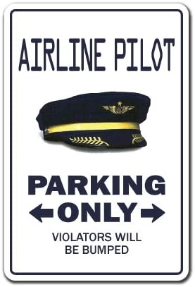 [SignJoker] AIRLINE PILOT ~Novelty Sign~ parking signs plane gift Wall Plaque Decoration