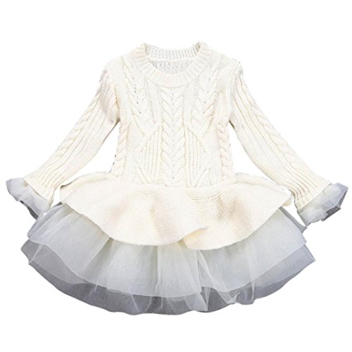 Knitted-SweaterHan-Shi-Kids-Girls-Pullovers-Cotton-Crochet-Tutu-Dress-Tops-Ruffles-Hem