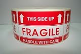 1 Roll of 500 2x3 FRAGILE This Side up Shipping Mailing Labels Stickers