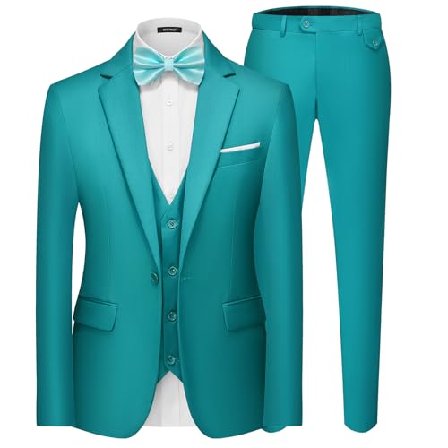 MAGE MALE Men's 3 Pieces Suit Elegant Solid One