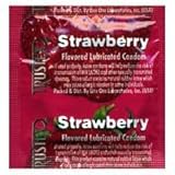 Trustex Strawberry Flavored Lubricated Latex Condoms with Silver Pocket/Travel Case-24 Count