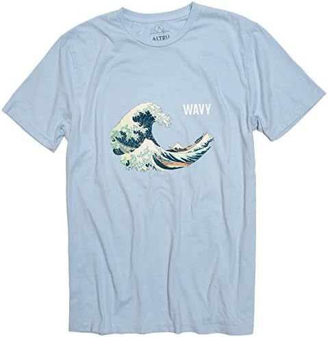 Wavy Hokusai Men's Graphic Tee Shirt by Altru Apparel