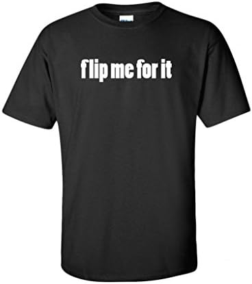 Fierce Pup Adult - Flip Me For It - Crew Neck T-Shirt Black