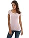 PattyBoutik Women Shadow Stripe Raglan Short Sleeve Knit Top (Pink Small)