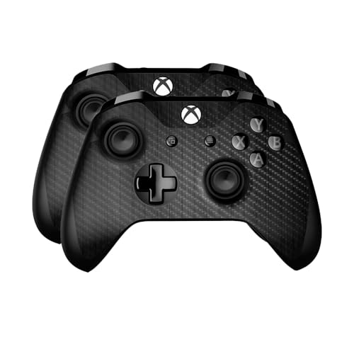 Carbon Fiber Skin Compatible with Microsoft Xbox One Controller (2 Pack) - Blac…