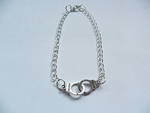 Handcuff Bracelet Freedom Partners in Crime, Tibetan Charm, Silver, Friendship Bracelet,BFF,Ankle Bracelet
