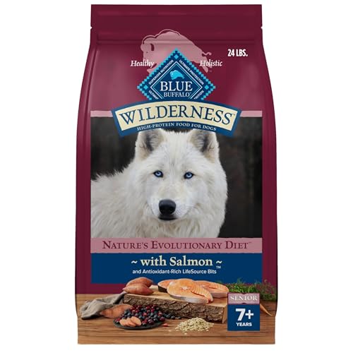 Blue Buffalo Wilderness with Salmon High Protein Dry Dog Food for Senior Dogs,…