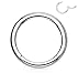 Forbidden Body Jewelry 316L Surgical Steel Hinged Seamless Nose Rings Hoop 16 gauge (16G), Diameter 10mm, Silver Tone.