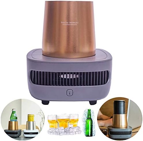 Electronic Fast Cooling Cup Machine Portable Cold Drink Machine Desktop Cup Beer Beverage Wine Bear Beverage Cooler(Gold)