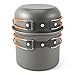 EZOWare Camping Cookware Mess Kit 5 Piece, Lightweight Aluminum Cookware Cooking Pan Pot Set for Outdoor Backpacking Camping Hiking Picnic