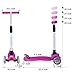 BELEEV Kick Scooter for Kids 3 Wheel Scooter, 4 Adjustable Height, Lean to Steer with PU LED Light Up Wheels for Children from 3 to 13 Years Old (Rose Pink)