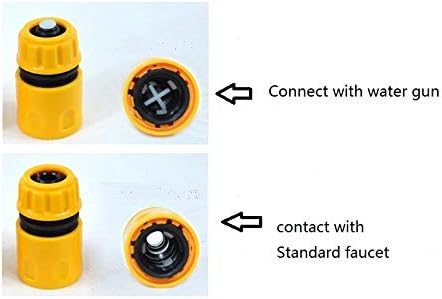 mciskin Hose Fitting Starter Set,Hose Tap Connector Kit for Watering,Car Washing,Washing Machine(1/2" Hose Pipe Quick Connector+Faucet Adapter)-4 Pack/Orange Yellow - Image 4