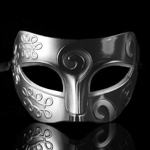 Melody Retro Roman gladiator Halloween party masks man woman children Mardi Gras Masquerade mask more colors available (Silver + Black) by Melody party favor