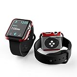 X-Doria 42mm Apple Watch Case (Defense Edge) Premium Aluminum and TPU Bumper Frame (Metallic Red) - Compatible with Apple Watch Series 1, Series 2 and Nike+