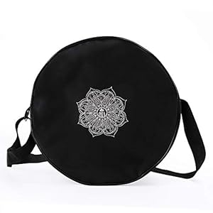 BLUESTEER Exercise Yoga Wheels Bag, Full Zip Yoga Clothes Yoga Towel Nylon Storage Bag, Large Capacity Fitness Shoulder Bag with Adjustable Strap (Black)